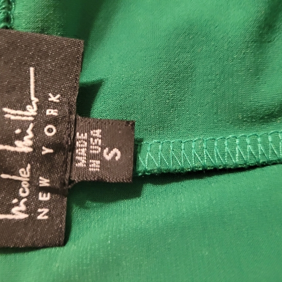 Nichole Miller Green Beaded Sleeve Women's Top Demure Business Classy Small - Picture 7 of 7